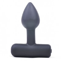 Anal Plug Vibrating Waterproof Black Silicone